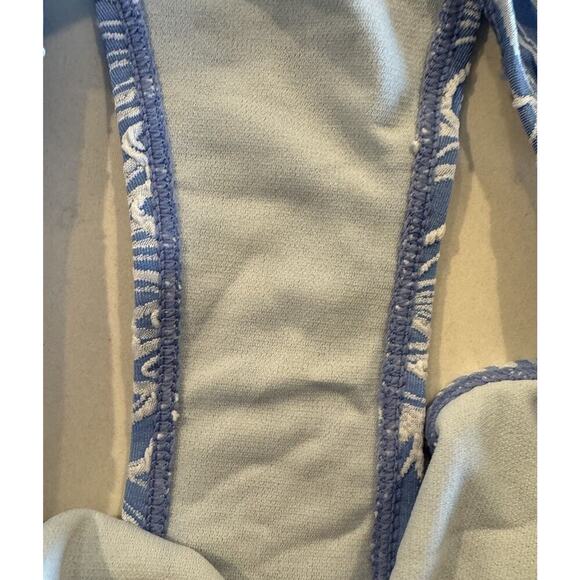 CUPSHE Bikini Bottom Size Medium High Cut Textured Floral Blue White Swim Resort - Picture 6 of 7